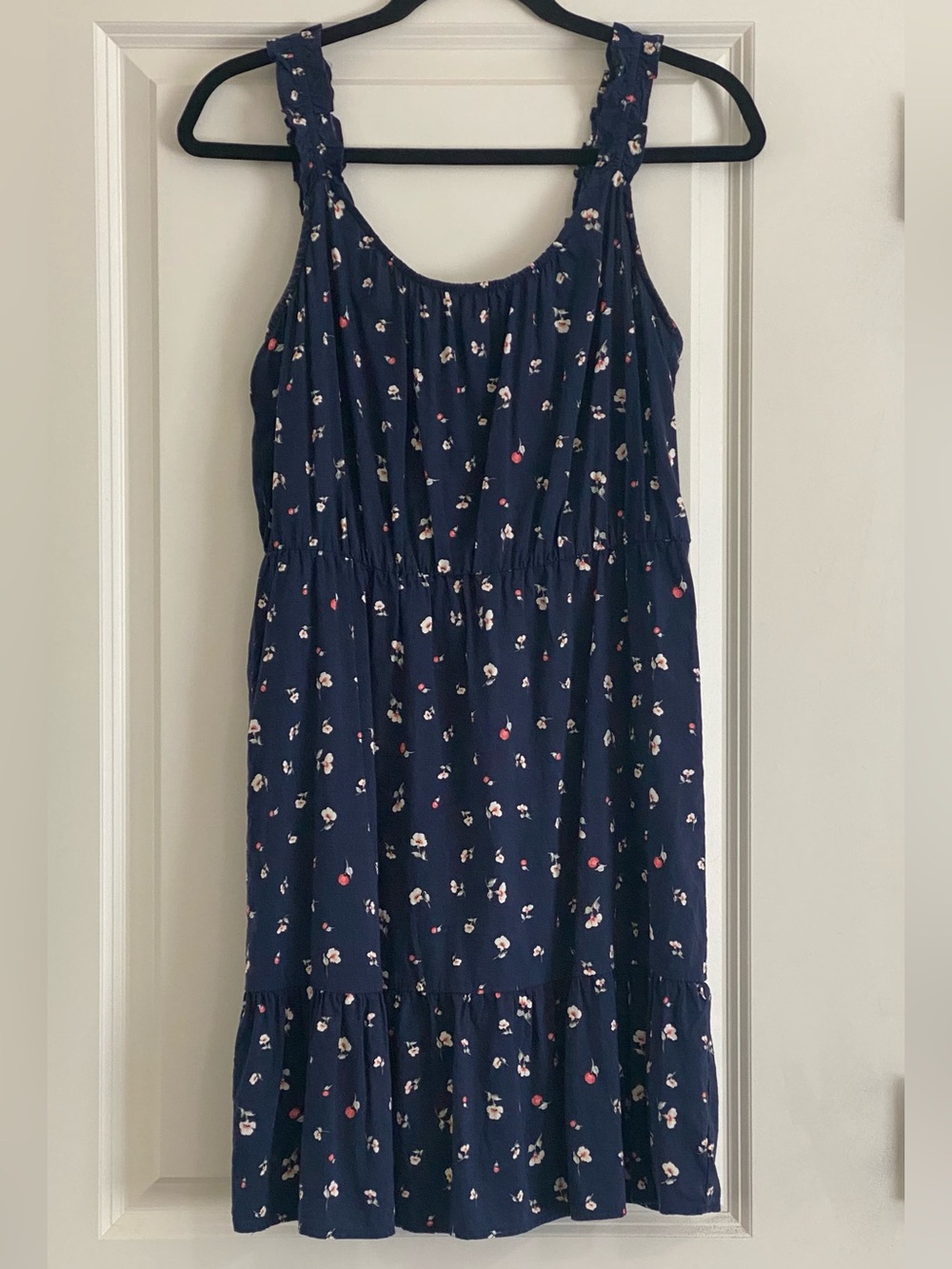 Banana Republic Blue Floral Chambray Dress
